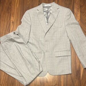 Kids Gray Checkered Suit Marc Anthony New York